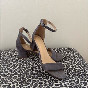 Grey Ankle Strap Heels Sz 7